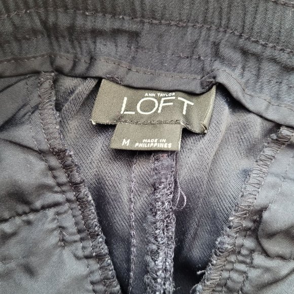 H&M Cropped Jogger Trouser Slinky Pants in Navy Blue Size Medium - Picture 6 of 8